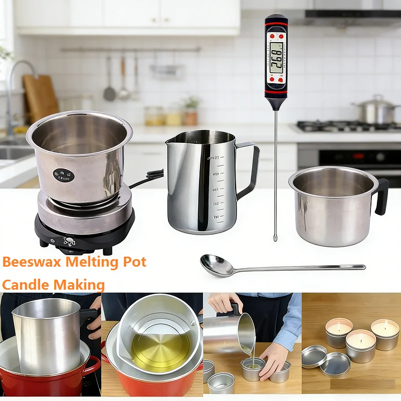 

1 Set Electric Heater Stove with Beeswax Melting Pot Candle Making Beeswax Melter Pot Beeswax Heateter Wax Melting DIY Candle
