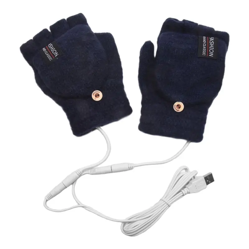 B48B-USB Electric Heated Gloves Double-Sided Heating Gloves Mittens Rechargable Waterproof Adjustable Temperature