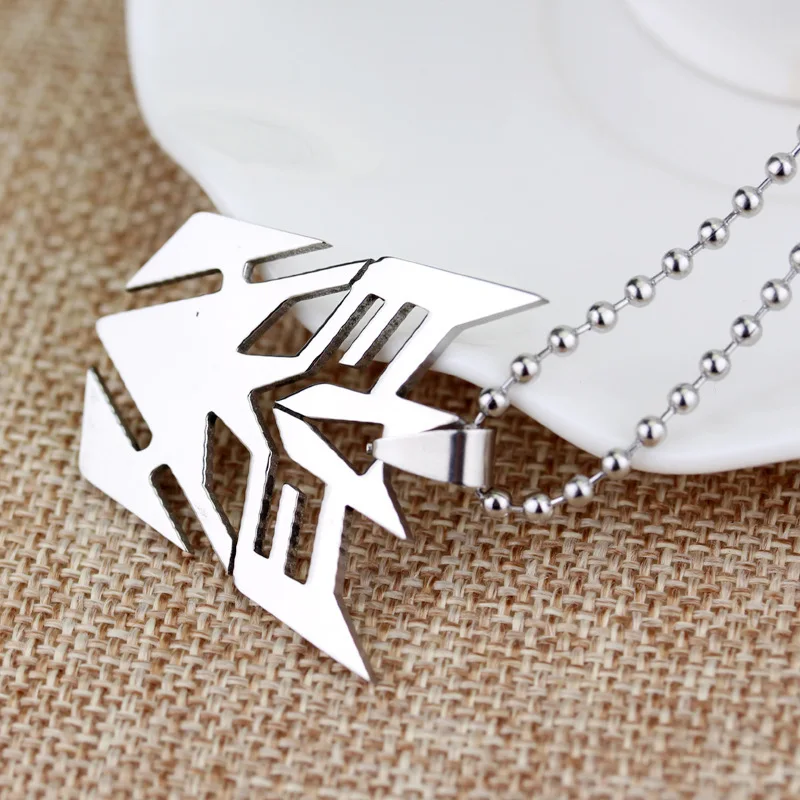 Popular Movie Men's Pendant Punk Autobots Pendant Optimus Prime Decepticon Logo Fashion Necklace Hollow Geometry For Fans Gifts