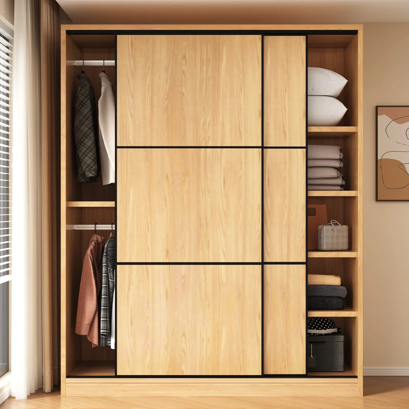 

Wardrobe Home Simple Assembly 2025 New Popular Rental Housing Bedroom Storage Wardrobe Sliding Door Locker
