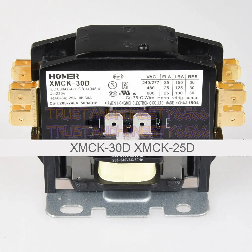 

1PC Replacement XMCK-30D XMCK-25D 208-240V Single Phase Bus Bar AC Contactor