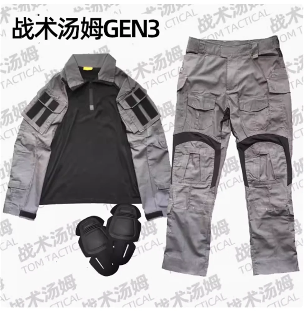 Tactical Tom Plus Dark Gray GEN3 G3 TrainingTactical Hunting Combat training special force Frog suit Long sleeved+long pants ﻿