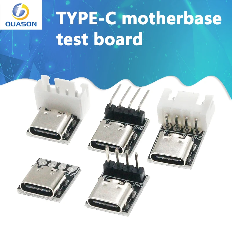 USB3.1 16P to 2.54 high current power conversion board is inserted on both sides of the TYPE-C motherbase test board