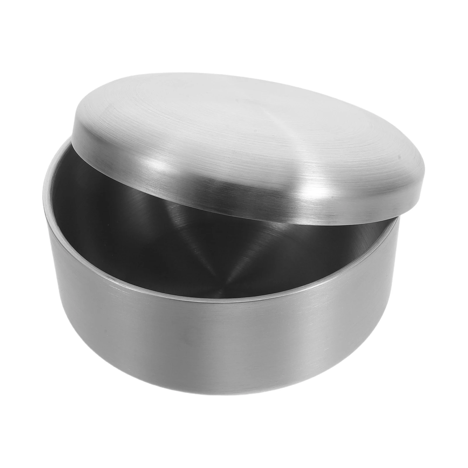 

Stainless Steel Shaving Bowl for Men Double Layer Lid Heat Preservation Rich Lather Shaving Cream Dish Travel Soap Container