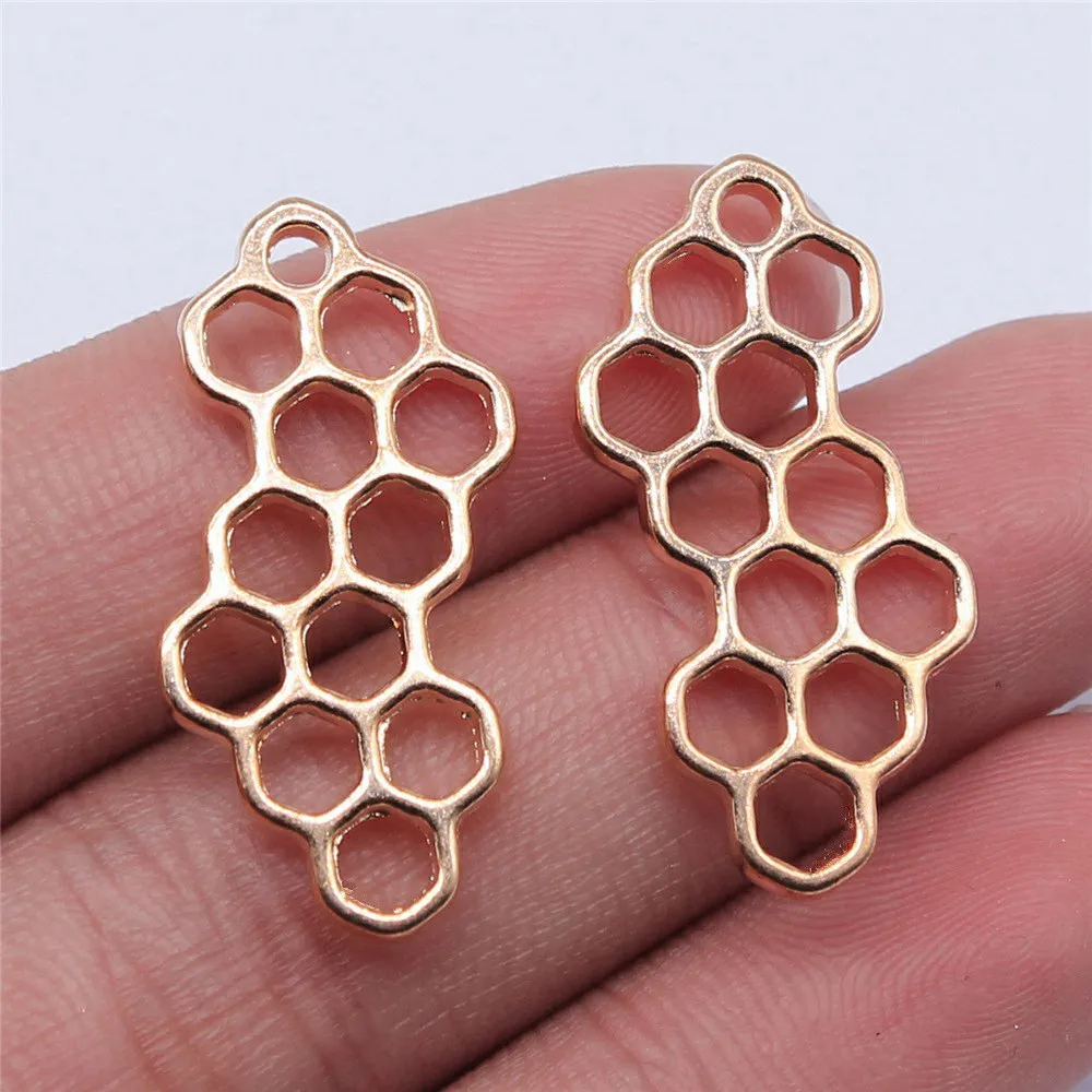 Jewelry Making Honeycomb Charms Items Couple Pendants 10pcs