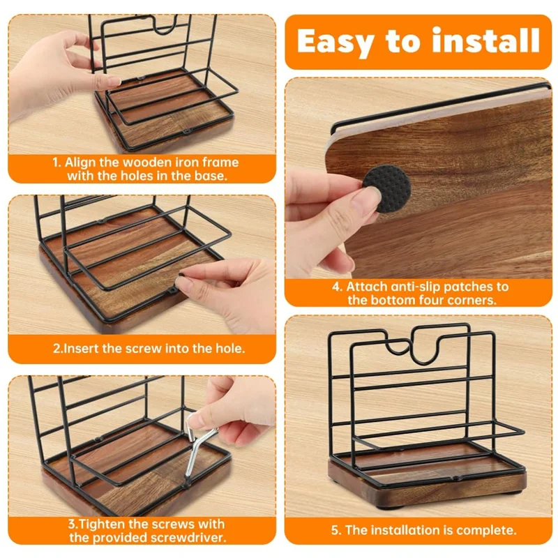 A84E-For Salt And Pepper Shakers Napkin Salt And Pepper Holder For Table,Metal Napkin Holder