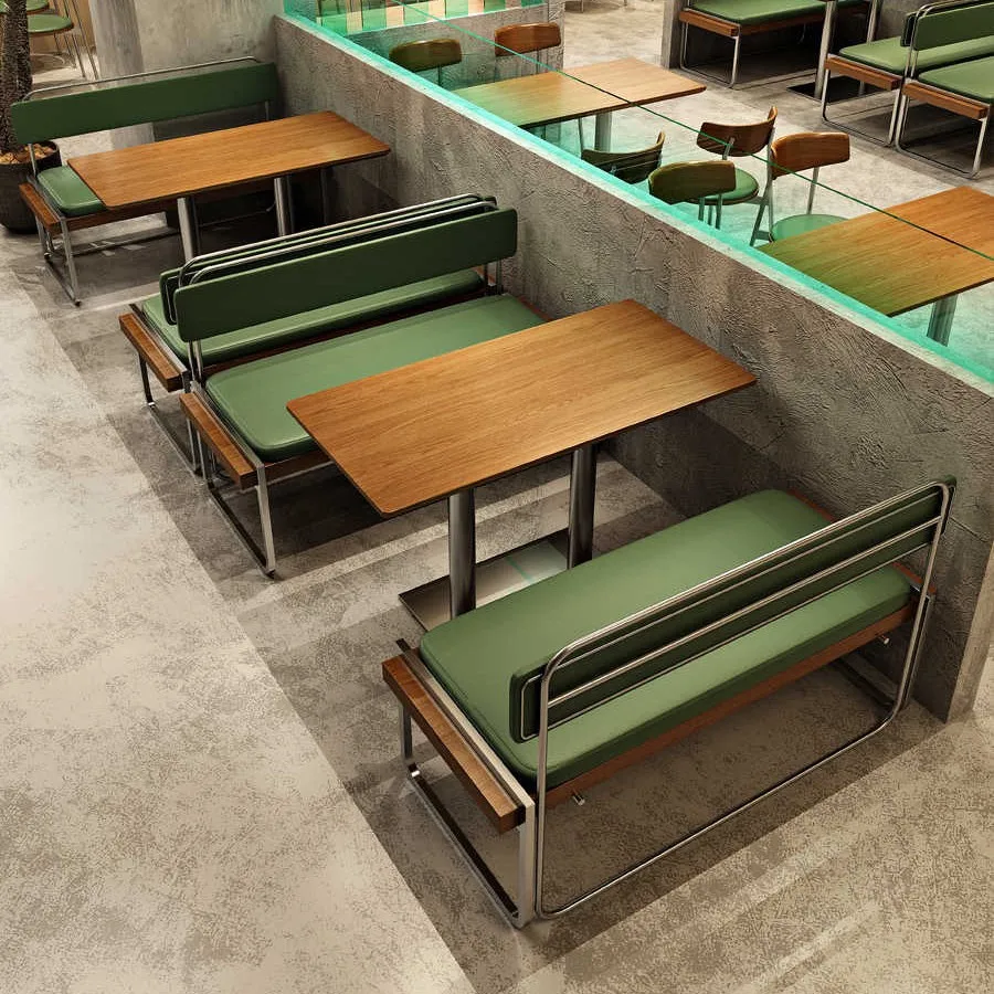 

Трансграничный промышленный стиль Кейтеринг Магазин Ресторан Южной Восточной Азии Столы и стулья из нержавеющей стали Западный ресторан Coff