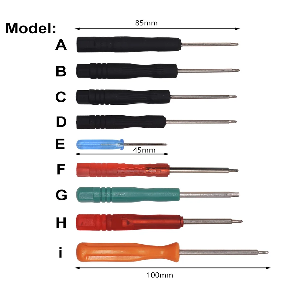 Black Small Screwdriver 0.6 Y PH00 Phillips 0.8 Star Slotted Torx T3 T4 T5 T6 For Mobile Phone Toy Fix Wholesale