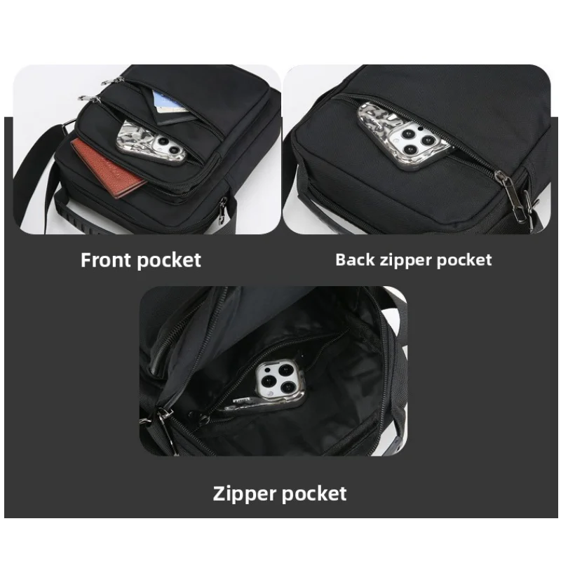 حقيبة كروس بسيطة وكبيرة السعة، حقيبة كتف واحدة من قماش أكسفورد للأعمال غير الرسمية، حقيبة كروس متعددة الطبقات مقاومة للماء #5