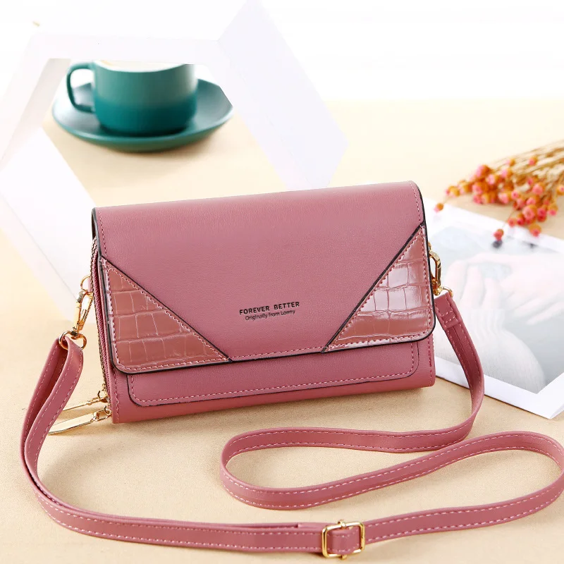 New Retro Fashion Women Shoulder Messenger Bag portafoglio da donna pochette da donna custodia per cellulare con cerniera quadrata portamonete