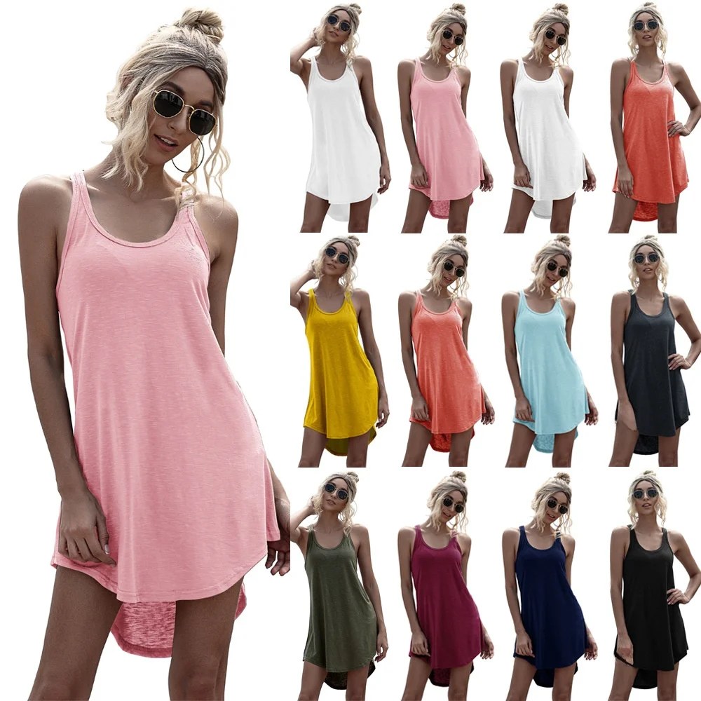 Koszula z dekoltem w kształcie litery U, elegancka, do pracy, z krótkim rękawem, spódnica, codzienna, luźna, z wysokim stanem, w kształcie litery A, na sezon letni, kolorowa, damska.