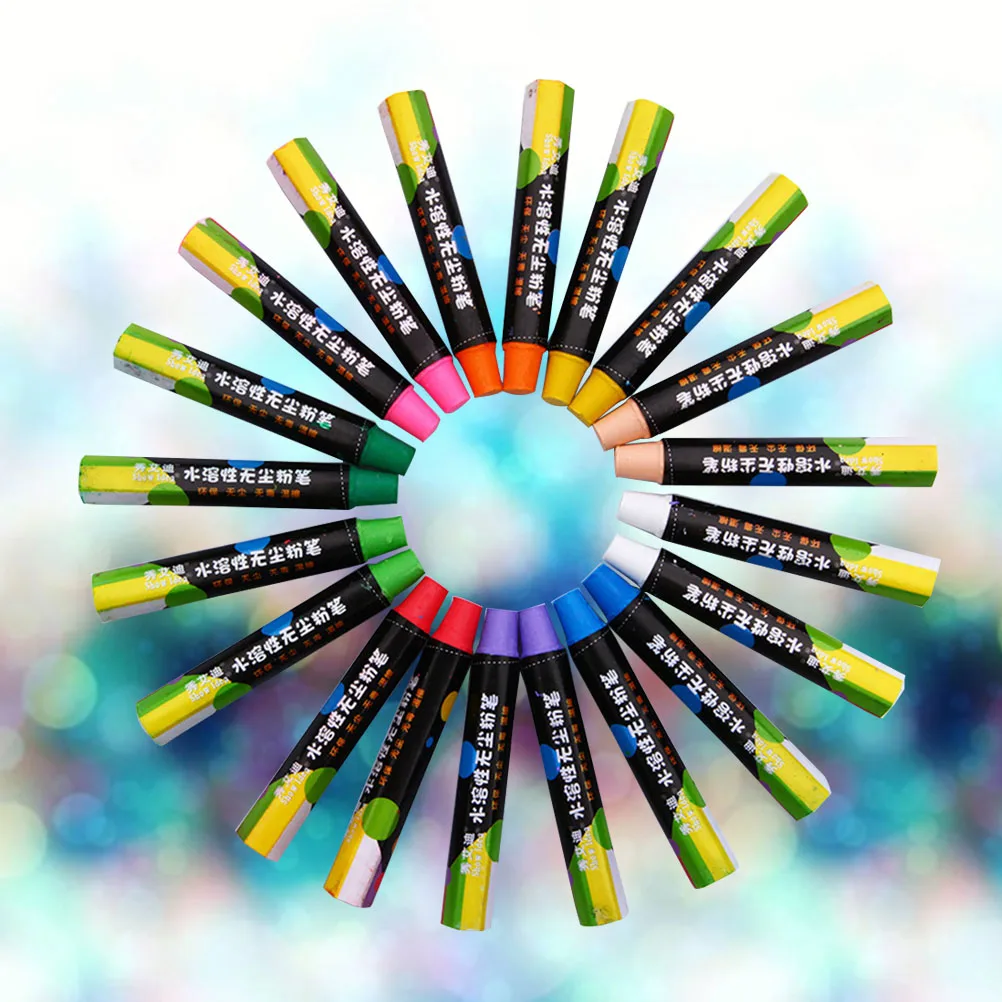 

20Pcs WaterBased NonToxic Chalk Dustless Writing Tools For School Home Kindergarten 10Colors