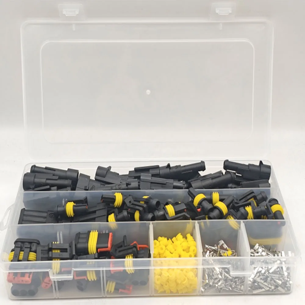 408-teiliges 33-Set Wasserdichtes Kabelverbinder-Kit für Automobile, Elektrische Verkabelungsverbinder-Set mit 1/2/3/4 Pin Anschlüssen – Detail 2