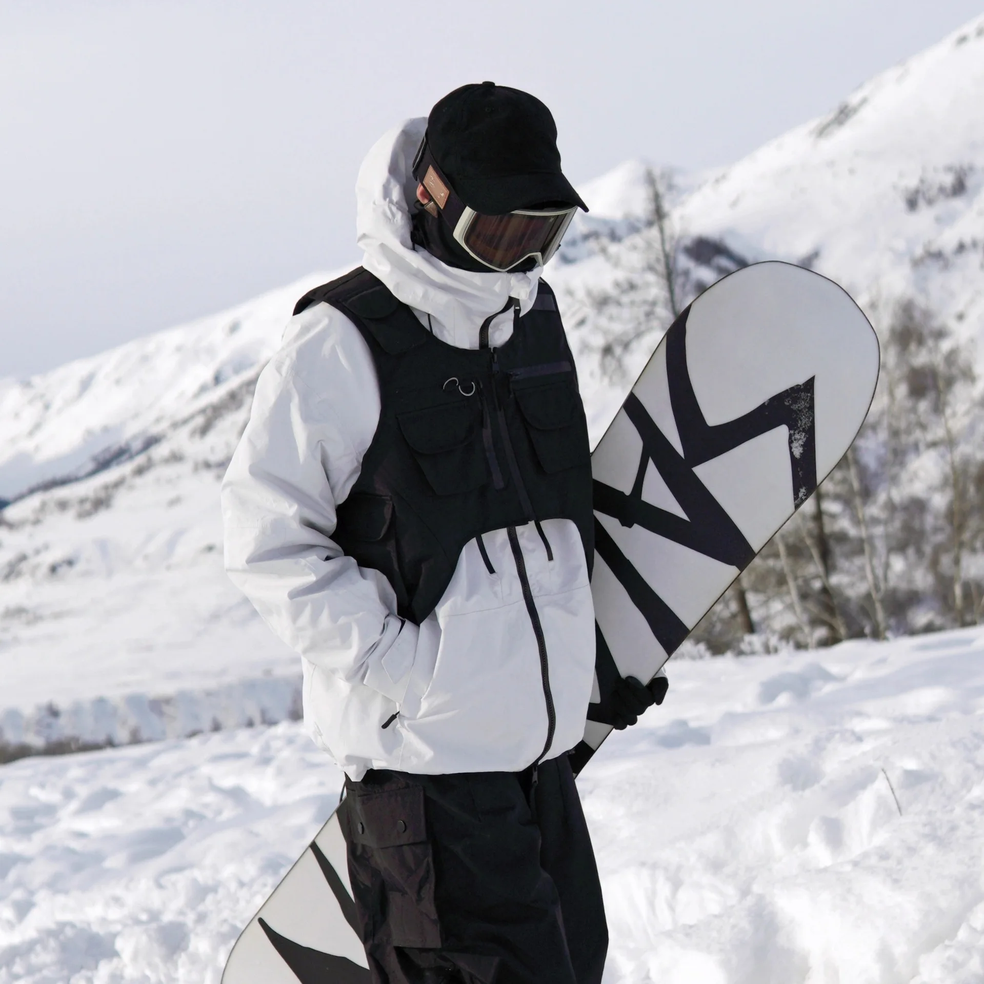 

Лыжный жилет в американском стиле, однобортный, двухбортный, черный лыжный жилет, унисекс, спортивный жилет на открытом воздухе, походный жилет для рыбалки, 2026