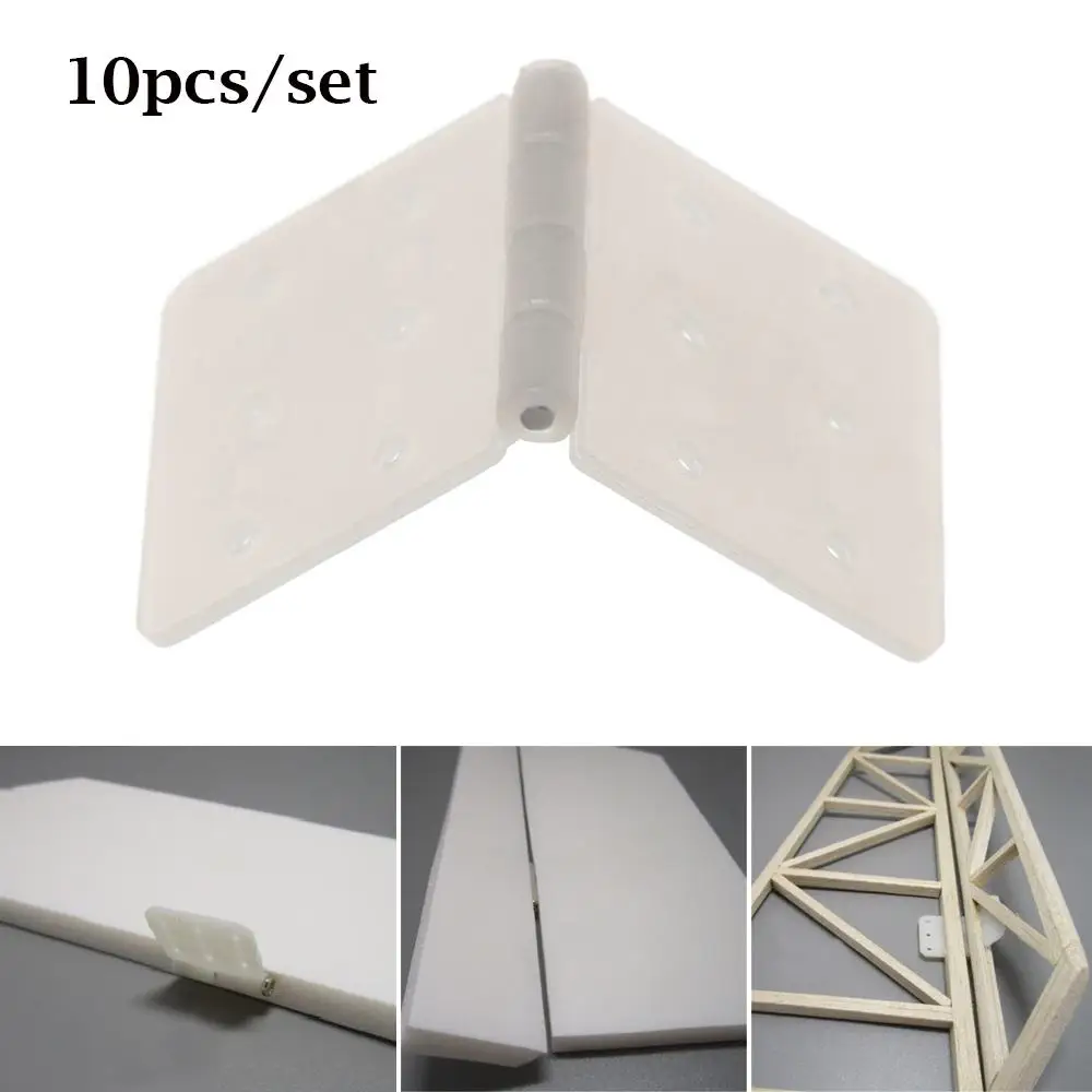 10pcs White Accessories Educational Toys Airplane Aileron Connection Nylon & Pinned Hinge Aeromodelling Model RC Airplanes Parts