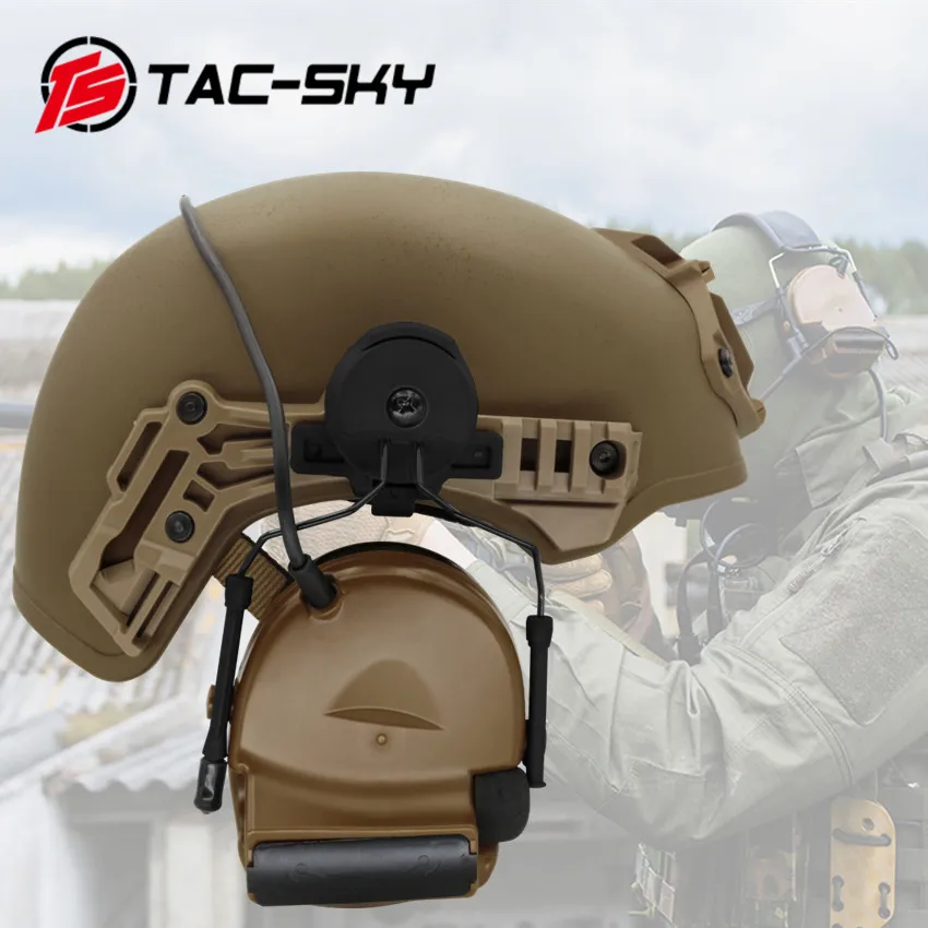 TS TAC-SKY For TEAM WENDY 3.0 Rail Helmet Bracket Headset COMTA II Noise Canceling Pickup Tactical Shooting Headset C2