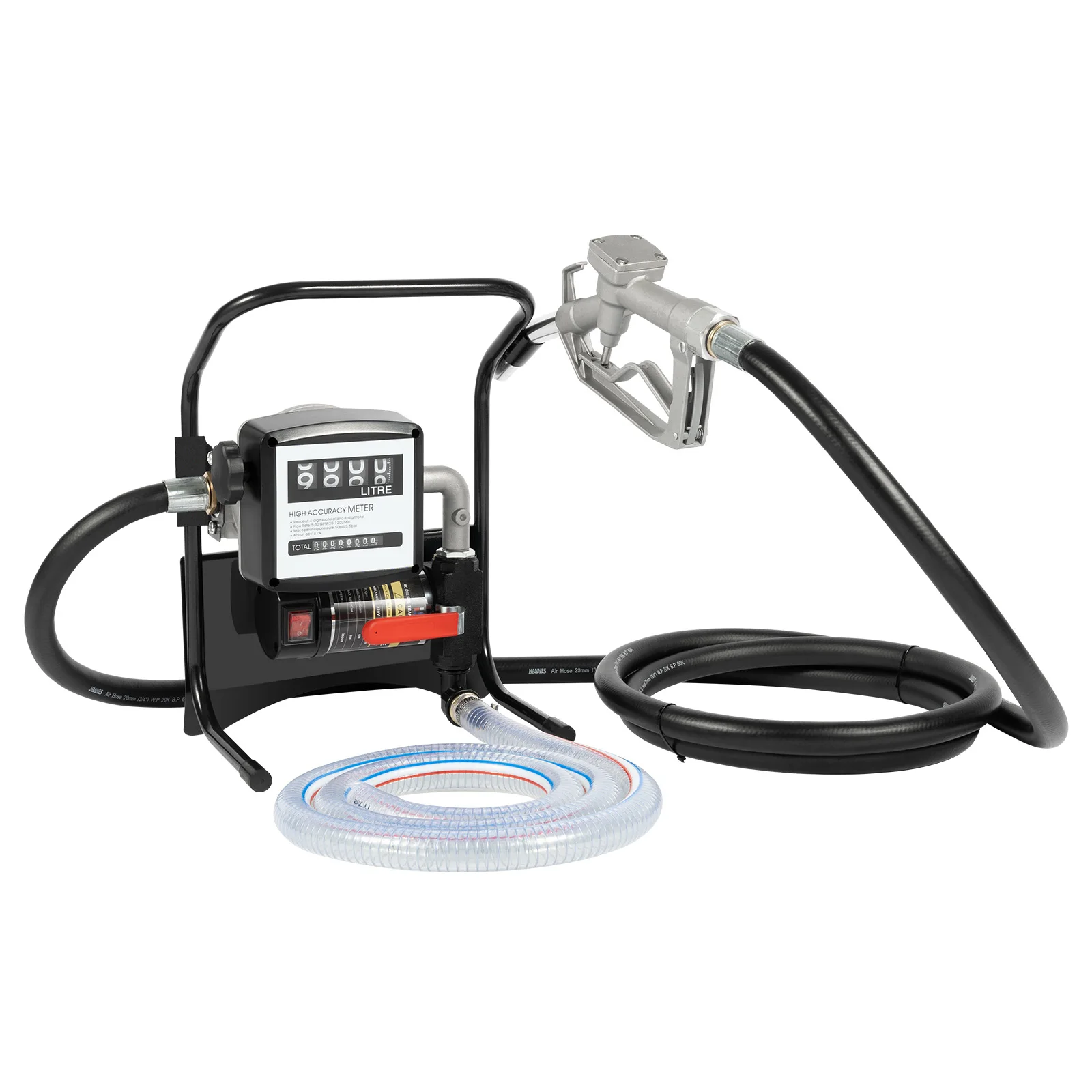 550W Electric Meter Pump Oil Transfer Pump Electric Self-Priming Fuel Oil Auto Refueling Automatic Diesel Transfer Pump Black