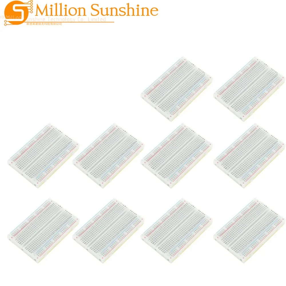 1-10pcs 400 Tie Points Solderless PCB Breadboar Protoboard DIY Bread Board for Bus Test Circuit Board for Arduino Raspberry PI