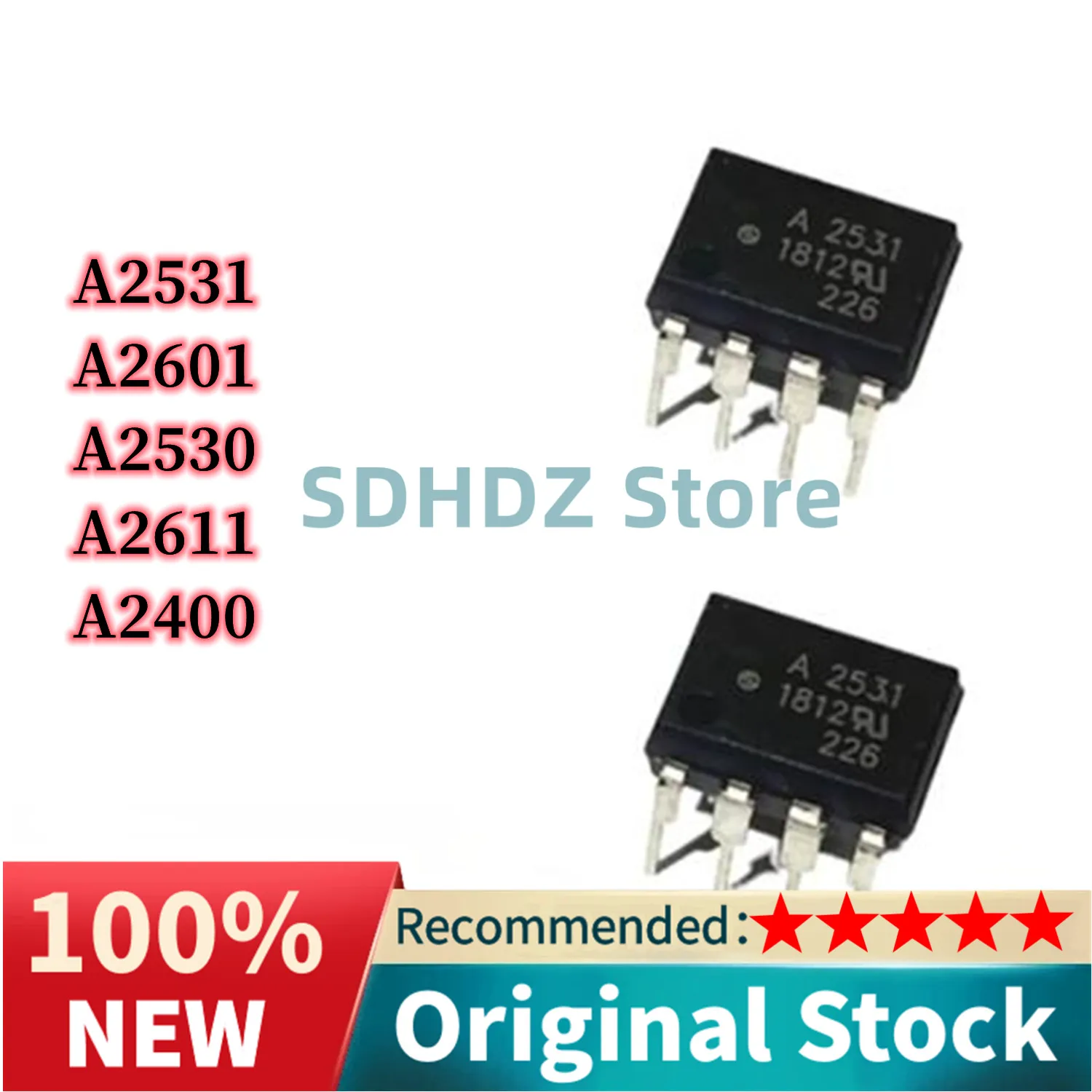 10PCS HCPL-2530 A2530 A2531 A2601 A2611 A2400 IC Chip DIP-8 Photocouplers 100% New Originl in stock