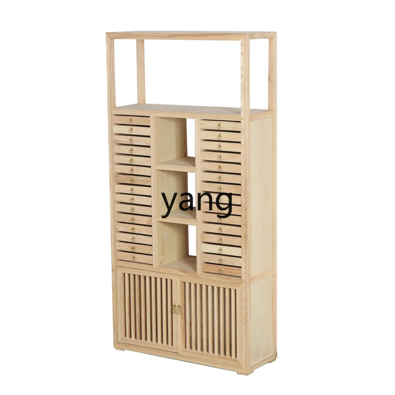 

LTT new Chinese ash wood bogu frame solid wood paint-free zen display cabinet tea house club furniture