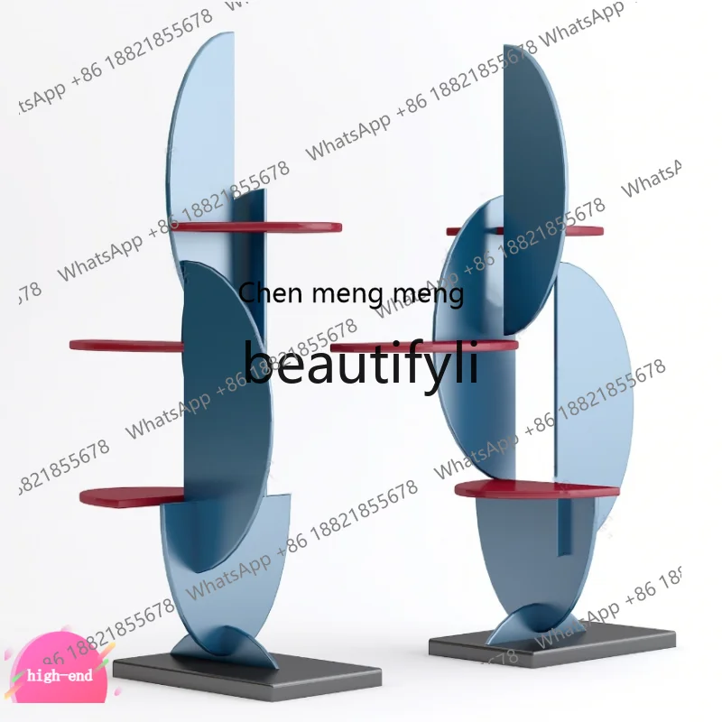 X Painted Bookshelf Creative Bookcase Storage Decoration Book and Newspaper Rack Furniture