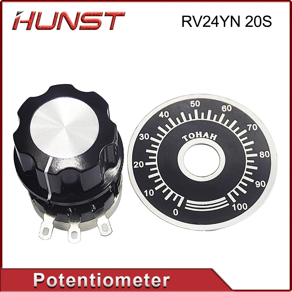 

HUNST Current Adjustment Potentiometer Knob RV24YN 20S B502 168C Laser Cutting Engraving Machine Accessories