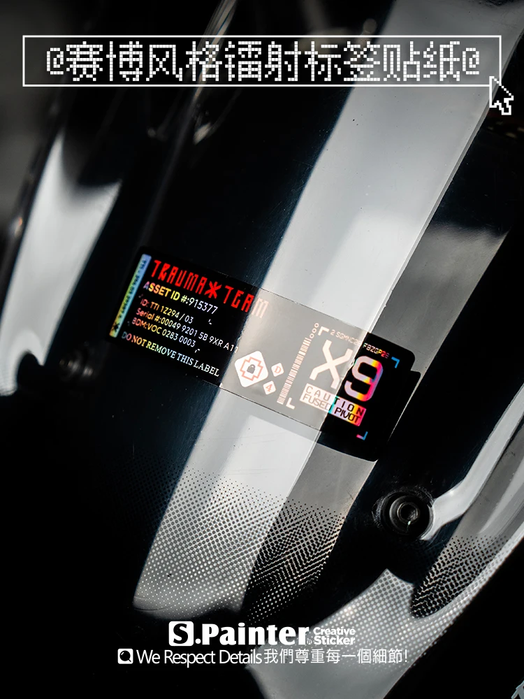AliExpress NONE Laser Rainbow Reflective Bicycle Stickers for Bicycle Frame Top Tube Decorative Cyberpunk Car Vinyl Stickers Motorcycle Decal