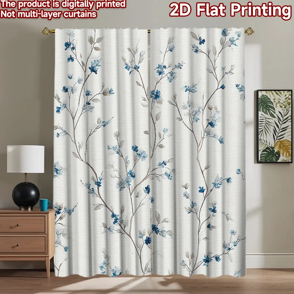 

1pc 2D flat Photography Backdrop Popular Scene Backdrop Blue Floral Branches 100% Polyester Family Party Use for Suitable for