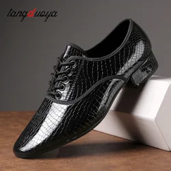 Zapatos de baile latino de cuero para hombre, salón de baile moderno, Tango, estándar nacional, nuevo