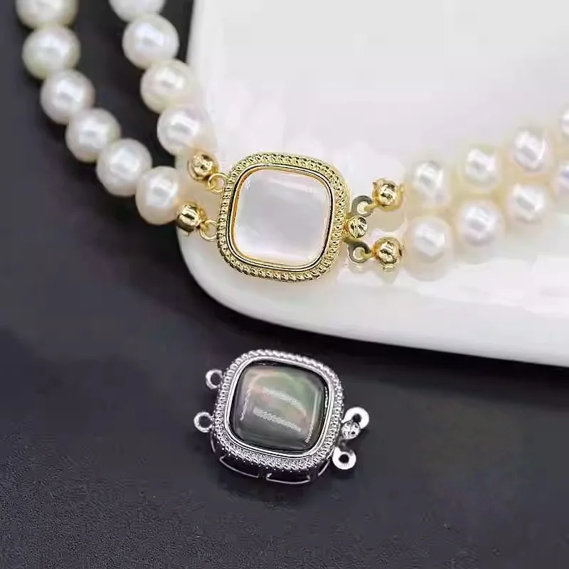 

1 Piece of Gold-plated Copper Shell Pearl Chain Double Row Clasp DIY Bracelet Necklace Accessories Jewelry Making Materials