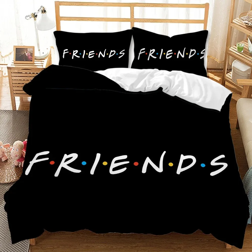 

Friends Forever Bedding Duvet Cover With 2 Pillows Simple Style Bedding Set Relaxed Soft Queen Size Modern Home Pattern Style