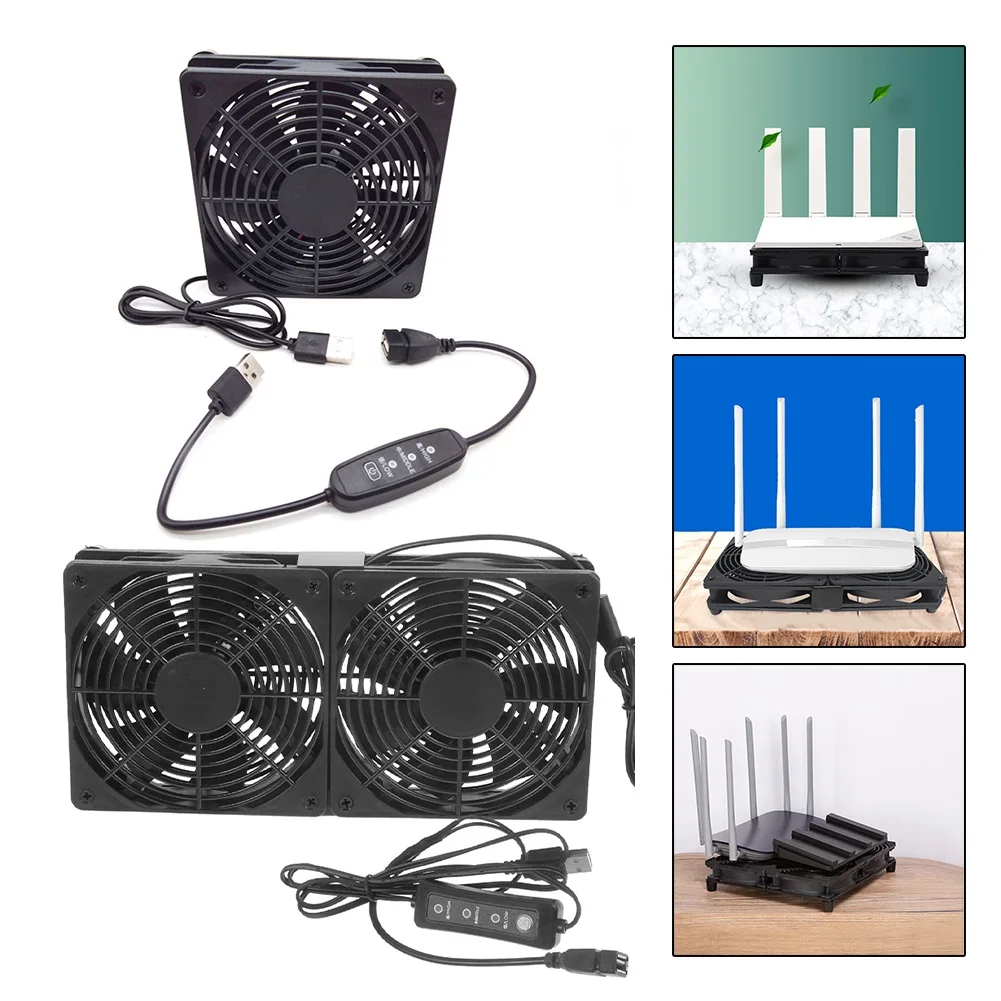 5V USB Powered Fan 120mm USB Router Fan 100CFM Airflow 2000RPM To 2300RPM 5V USB Power 80cm Cable Length ABS Material