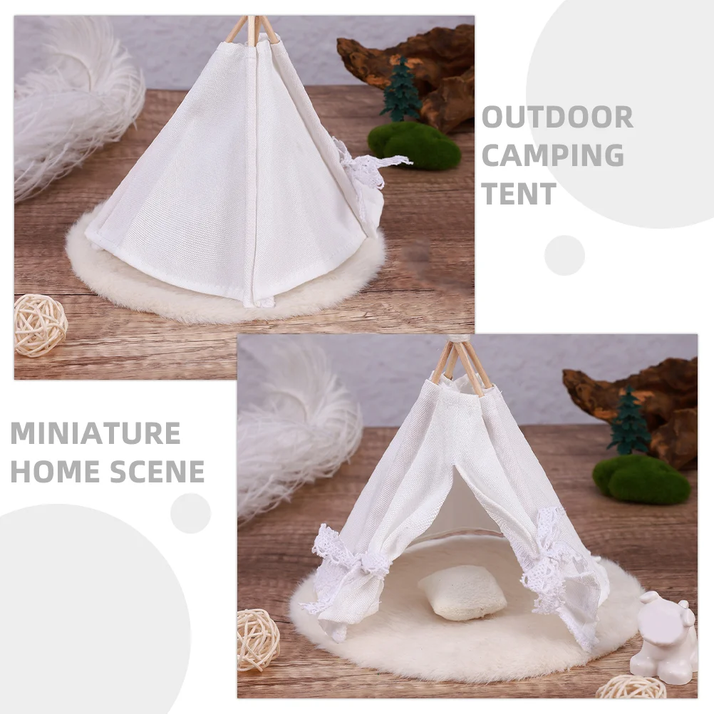 Camping Tent Birthday Decoration for Girl Toddler Playhouse White Cloth Model Tiny Child Kids Teepee