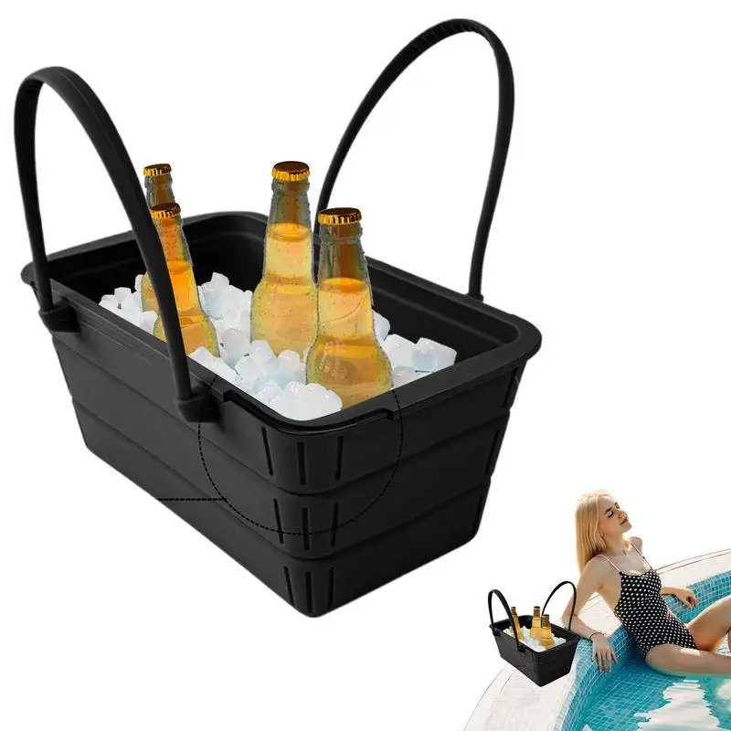 Ice Buckets Silicone Beverage Bucket With Handle Large Capacity Party Supplies For Picnics Pool BBQ Gatherings Home Bar Beach