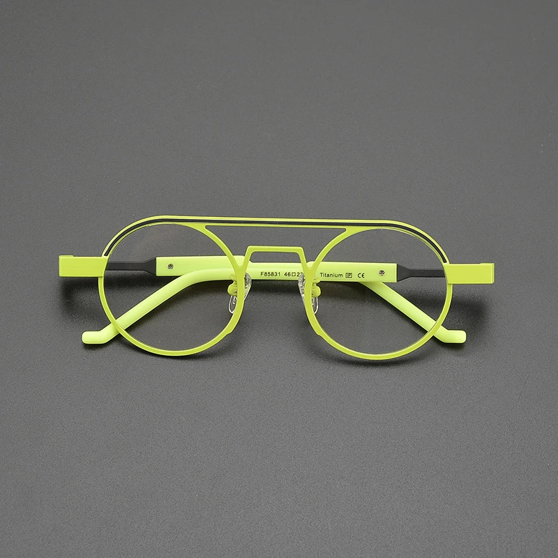High Quality Colorful Titanium Small Round Frame Glasses Trendy Retro Eyeglasses Customize Myopia Optical Glasses