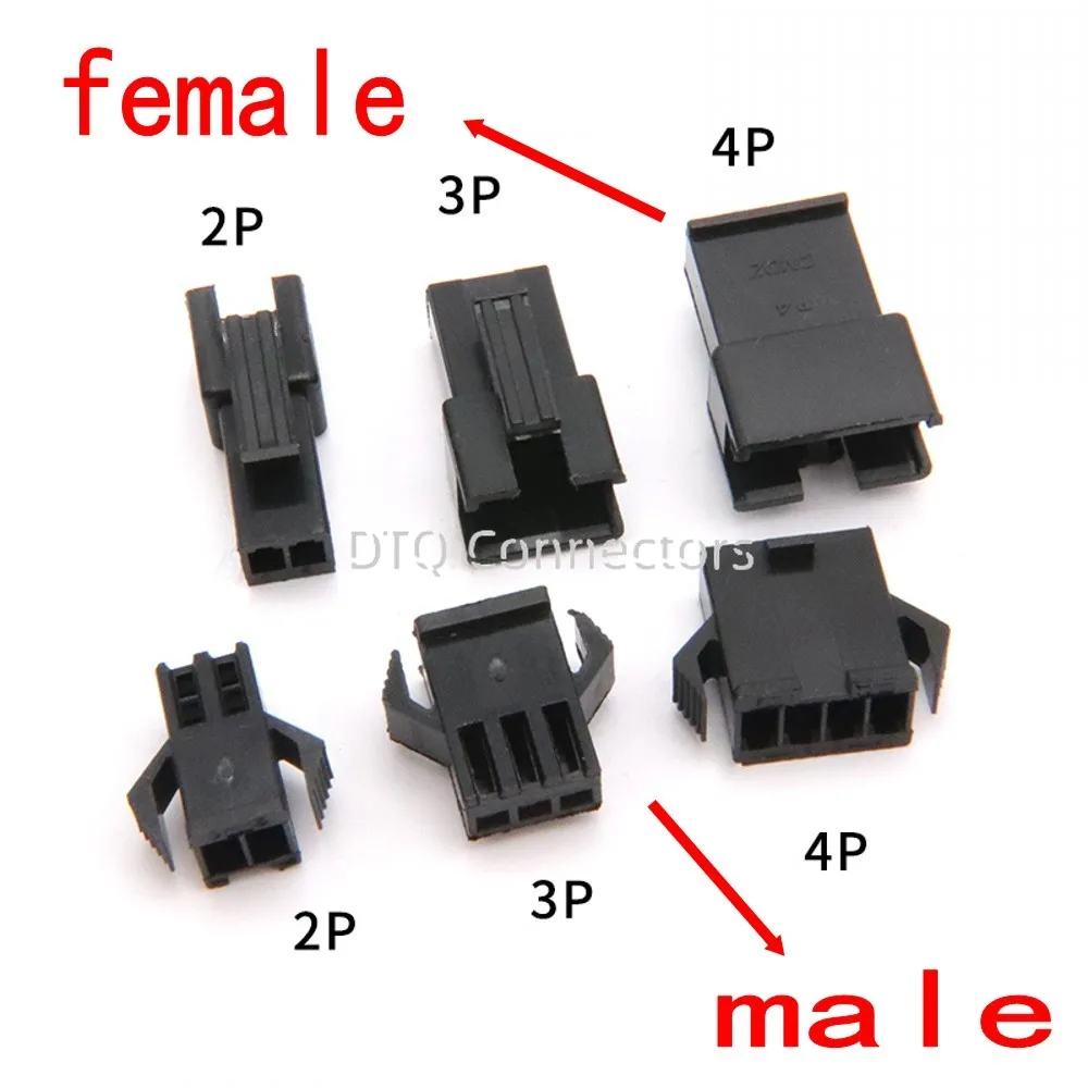 

1000PCS JST SM Connector Plug Pitch 2.54MM Female and Male Housing Terminals SM-2P SM-2R JST SM2.54 2/3/4/5/6/7/8 P Pin