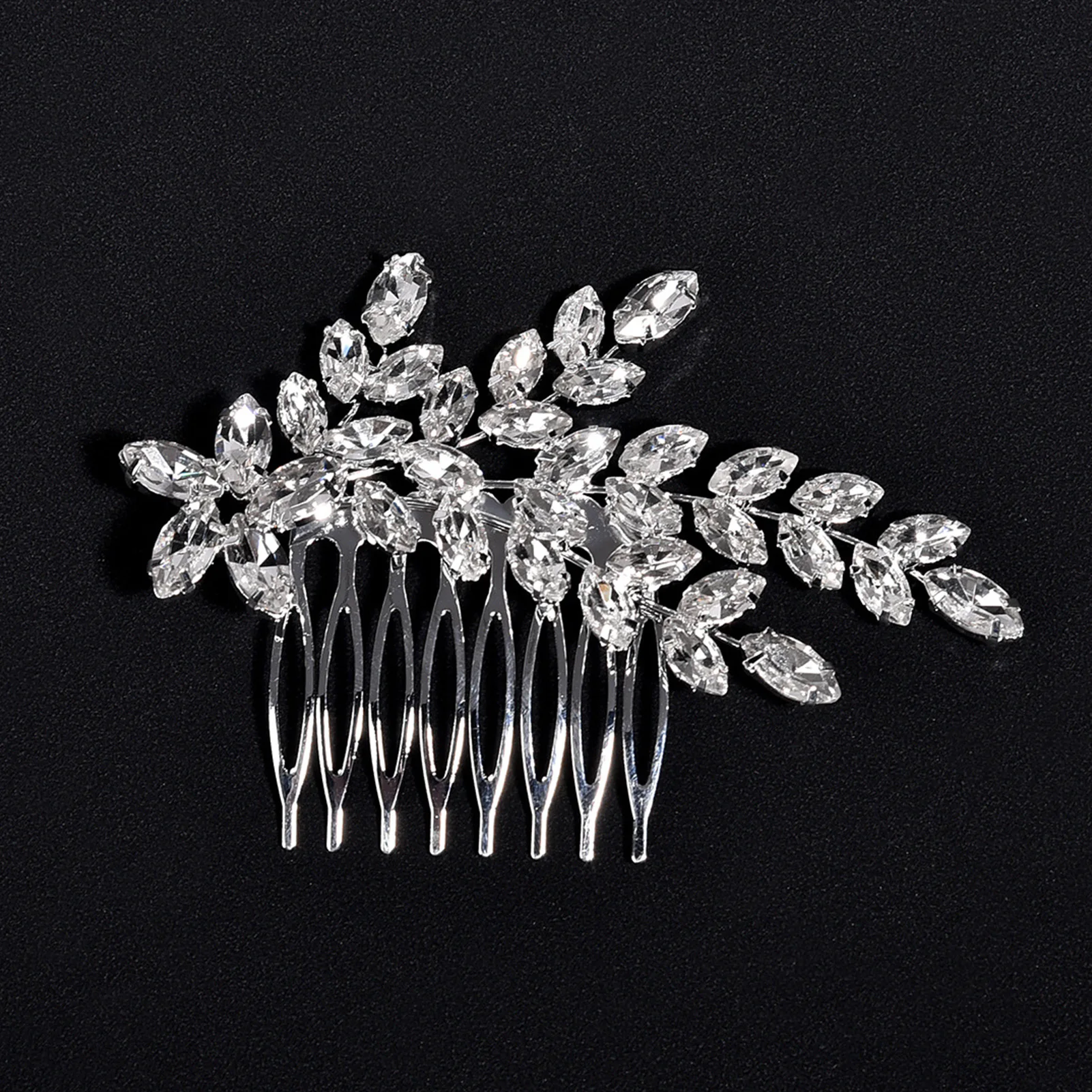 Shiny Hair Side Comb Clip with Wheat Shape Sparkle Bridal Wedding Prom Hair Accessories