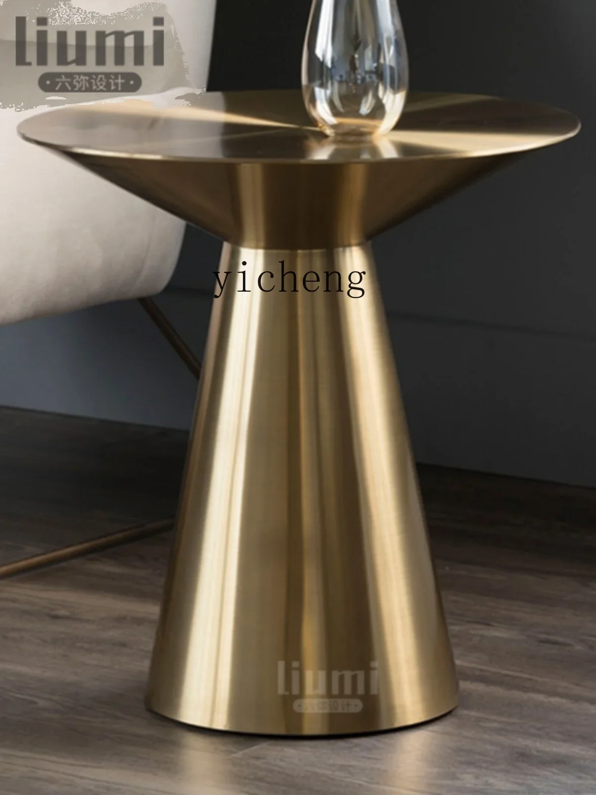 XL Nordic modern stainless steel titanium brushed small coffee table small apartment sofa light luxury corner