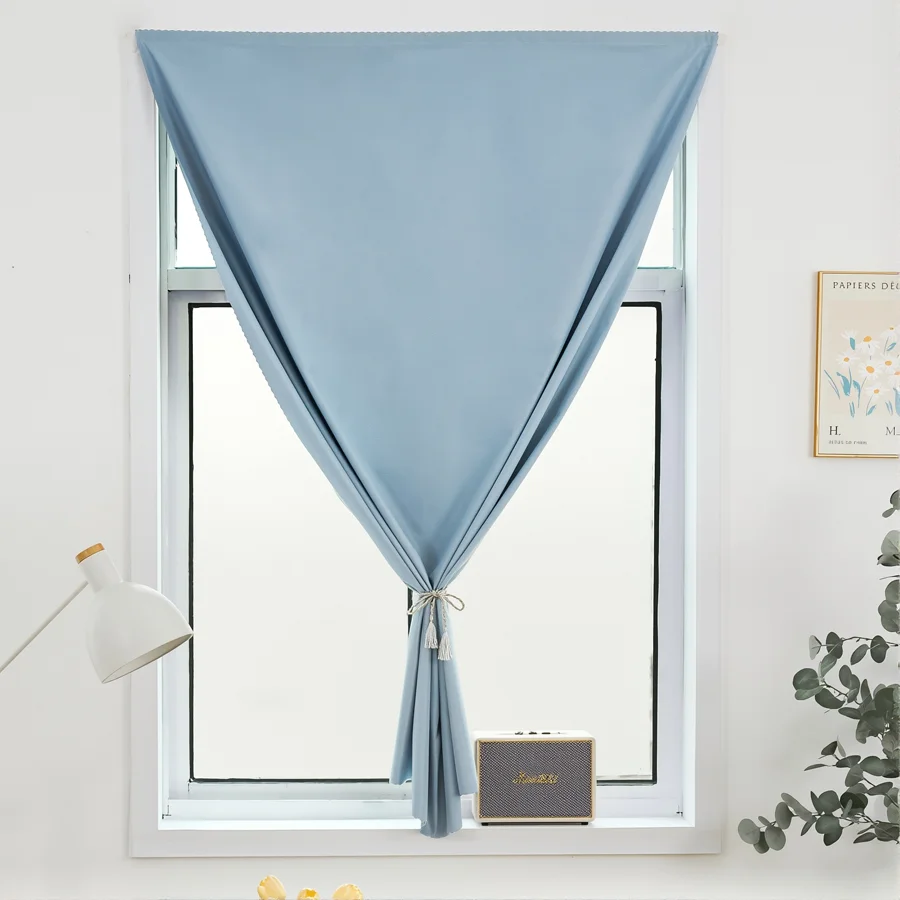 1PC No Drill Velcro Coated Blackout Curtains, High Blackout, Self-Adhesive Window Drapes for Bedroom & Bay Window