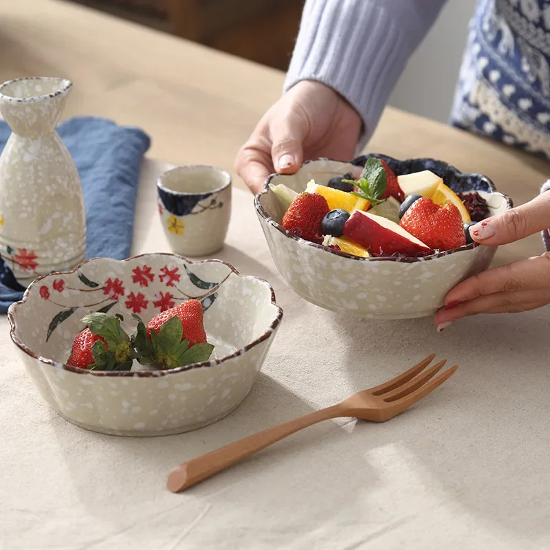 Ensaladera de fruta de cerámica creativa japonesa LingAo