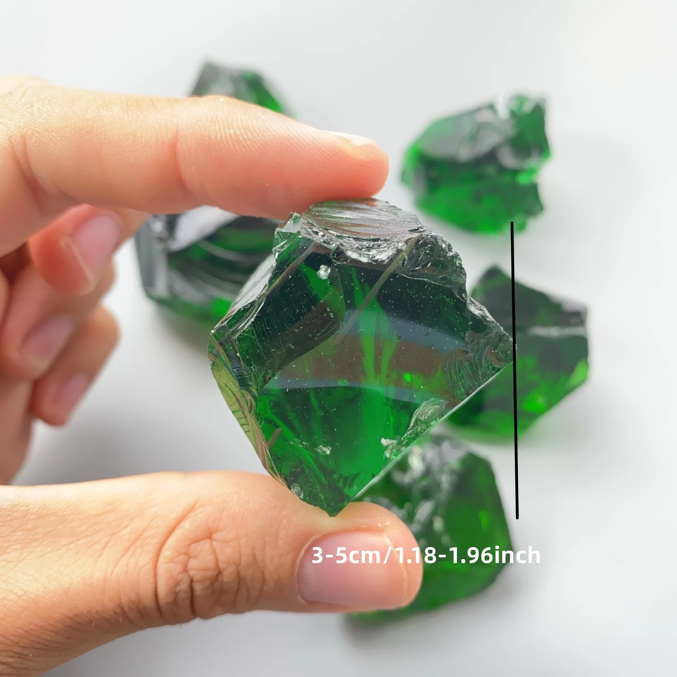 40 جرام/100 جرام/200 جرام حجر أمريكي أندرو عامل خفيف كريستال كوارتز صهر ، زجاج أخضر داكن كريستال اصطناعي حجر عطري