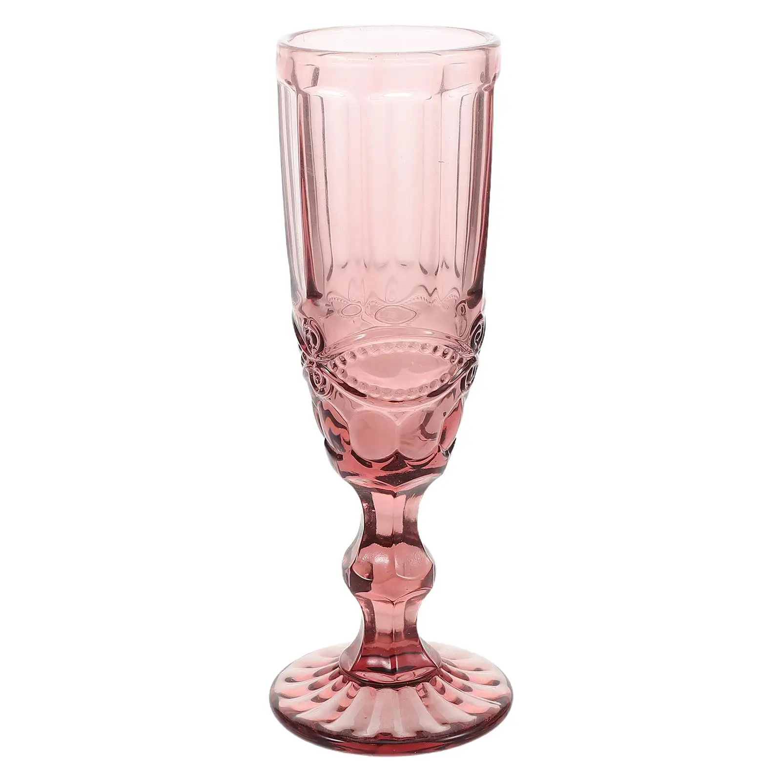 

Glass Vintage Embossed Goblets Stemmed Drinking Glasses Household Long Romantic Wedding Stylish Glassware Carved