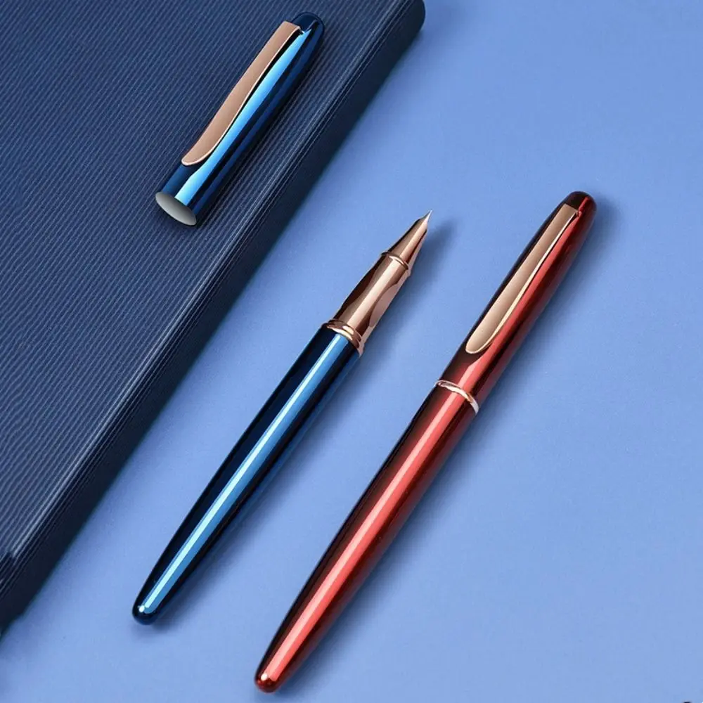 Business Fine Nib Metal Fountain Pen Calligraphy Smooth Writing Gift Ink Pens Drawing Handwriting Signature Pen Student Use