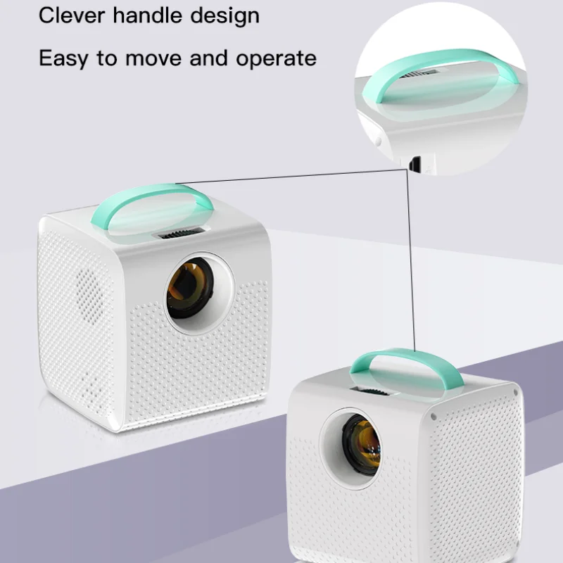 Salange Q2 แบบพกพา Mini โปรเจคเตอร์ภาพยนตร์หน้าจอเดียวกันสมาร์ทโฟน 640*480P สําหรับ Outdoor Camping โฮมเธียเตอร์เด็กของขวัญ
