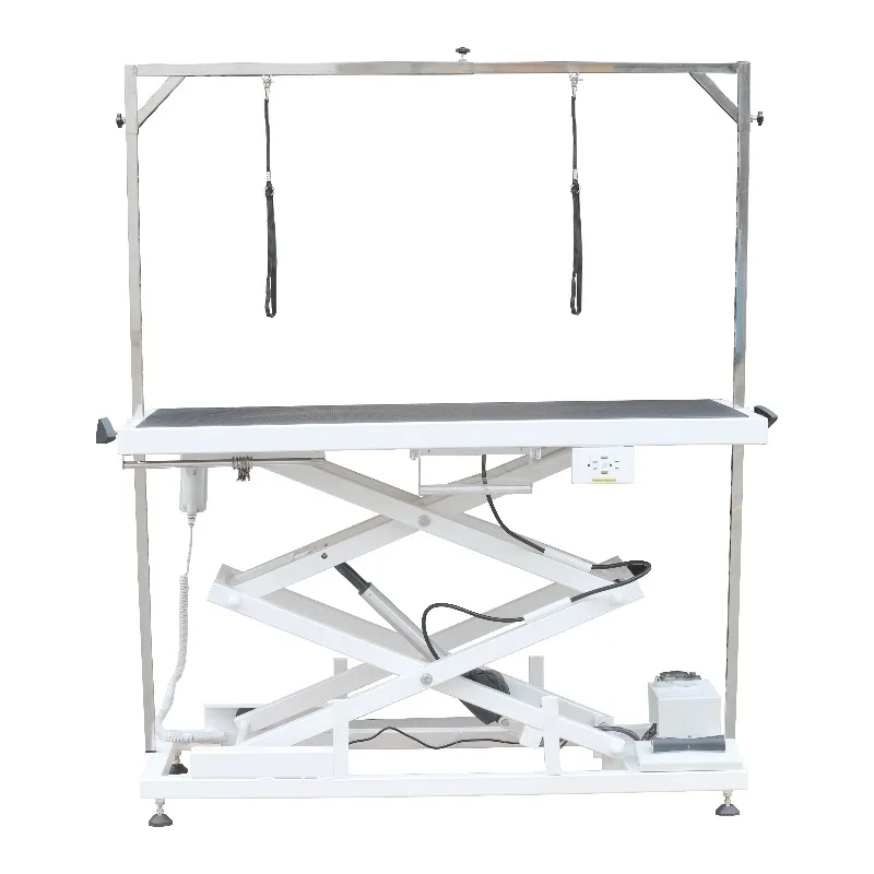 

Pet grooming show Electric accordion table Long service life Lifting pet grooming