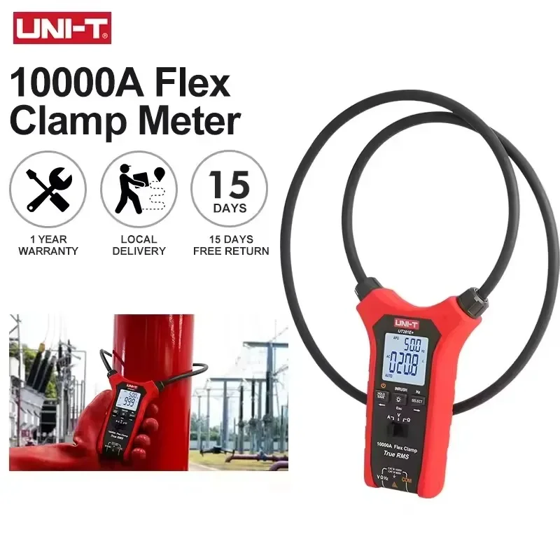 u ni-t UT281E+ AC 10000A Digital Flex Clamp Meter 6000 Counts True RMS AC DC 1000V Multimeter Ammeter Voltammeter