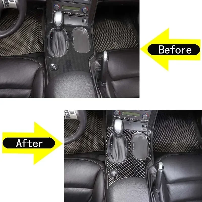 For 2005-2013 Chevrolet Corvette C6 soft carbon fiber car styling center control gear panel car interior protection accessories