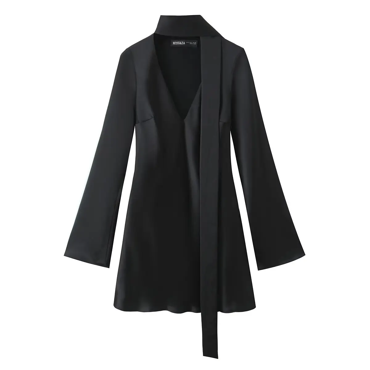 エレシルクサテン風スカーフ ドルデザイン 秋新作 スレ レディース ファッション カジュアル ストレートカット ロングスカーフ スリムフィット ドル