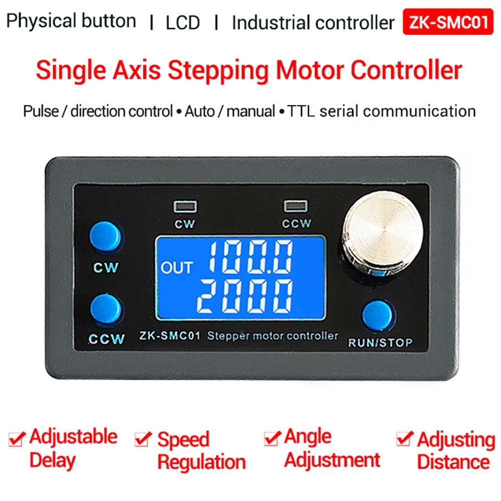 ZK-SMC01 Stepper Motor Driver and Controller DC 5-30V Reverse Pulse Speed Control Board Programmable PLC Serial Communication