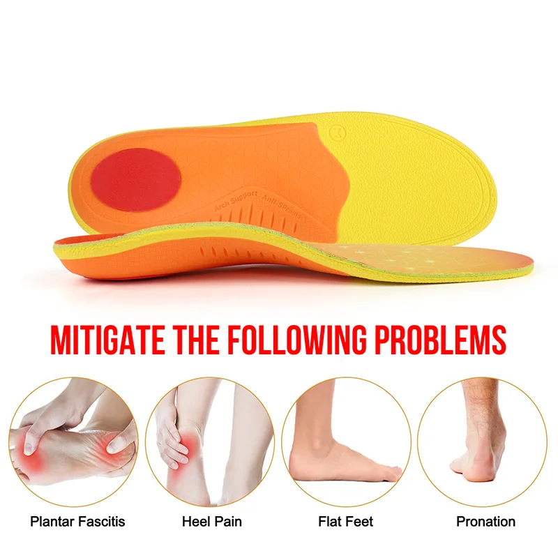 Orthopedic Foot Care Insoles Ergonomic Support Comfortable All Day Wear Sports Healthy Foot Shape Shoe Pads
